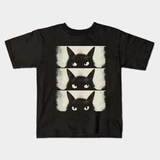 Cat Lover, Grumpy Black Kitten, Cat Mom, Cat Dad Kids T-Shirt